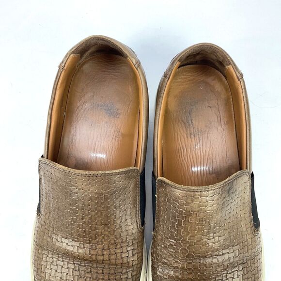 Ron White Delmar Cognac Woven Leather Designer Shoes  Italy Made Mens Sz 46 / 13 main image 8